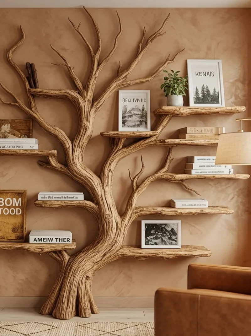 Arbor Silhouette Timber Literature Tower for Lounge and Study