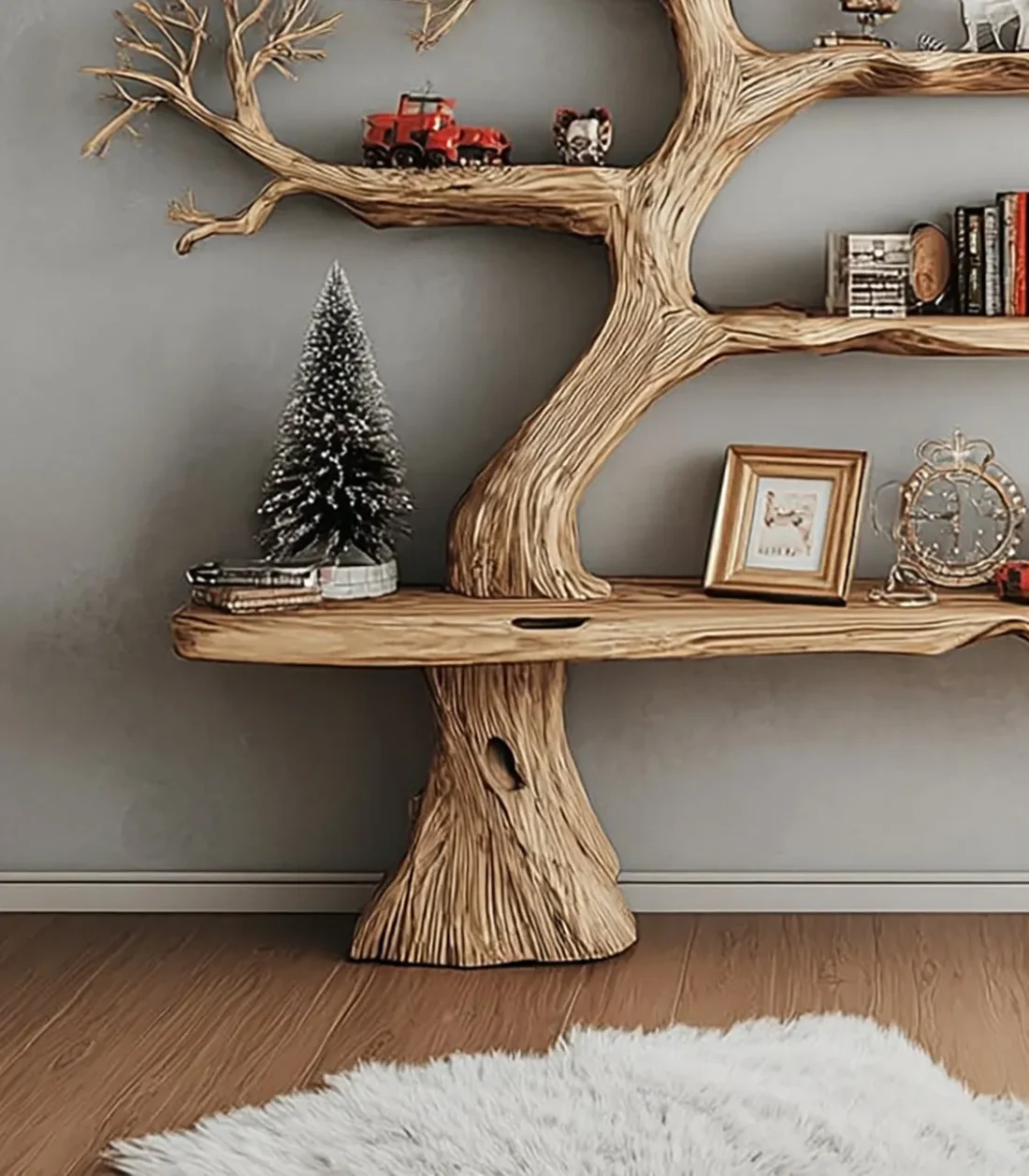 Twig Form Timber Tome Stand for Lounge and Study - Image 2