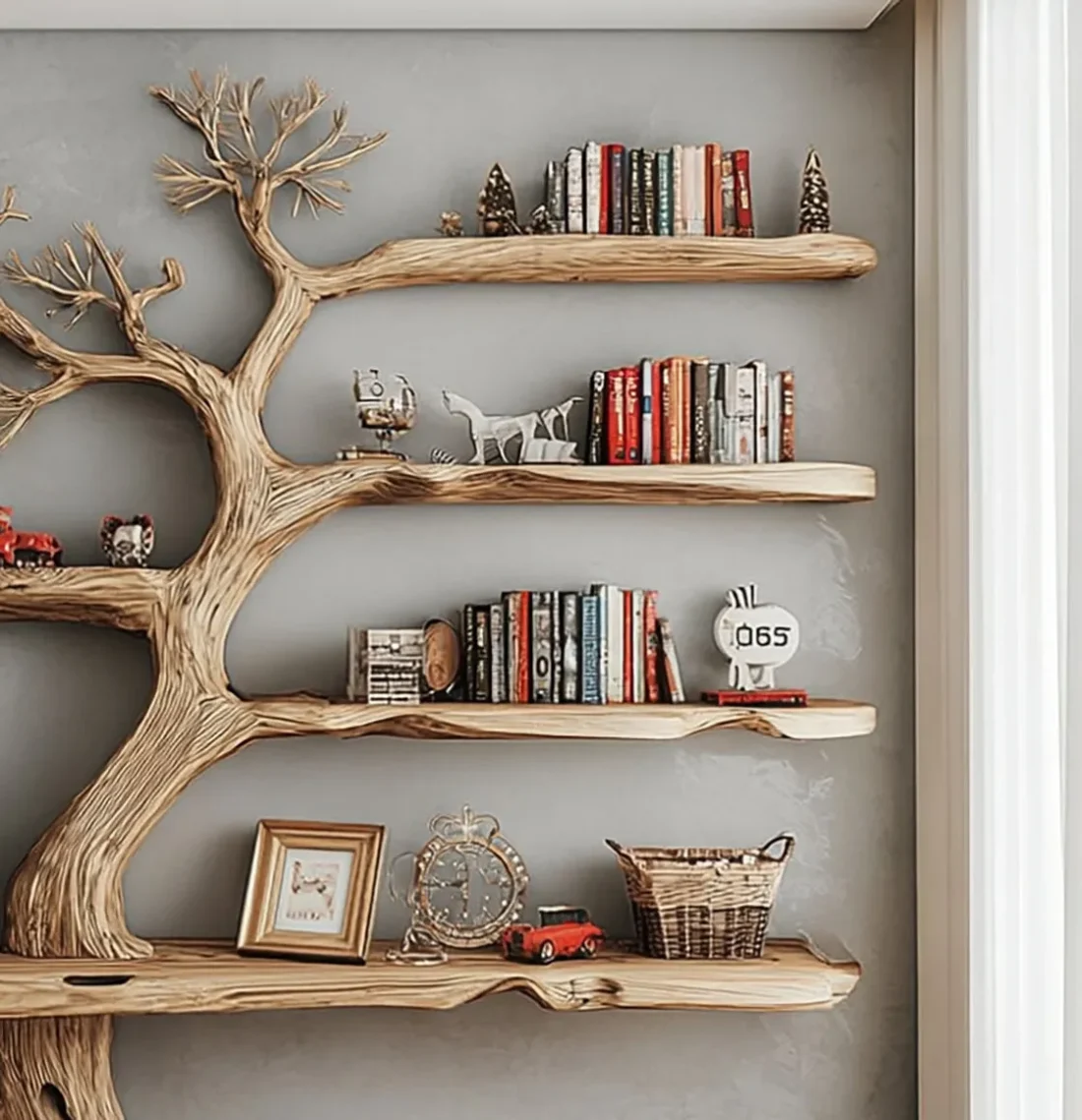 Twig Form Timber Tome Stand for Lounge and Study - Image 3