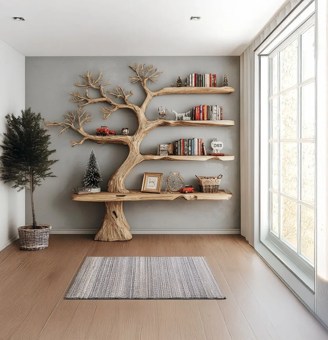 Twig Form Timber Tome Stand for Lounge and Study - Image 4
