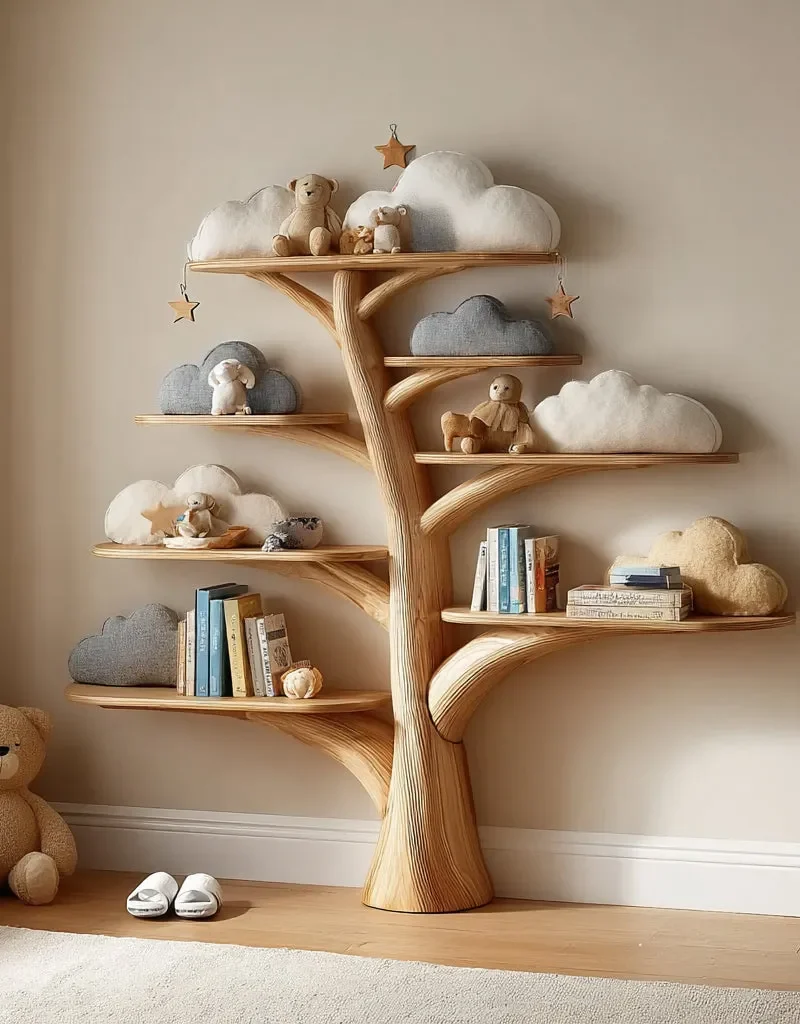 Playroom Timber Reading Ledge Set Raised Fit Child Friendly