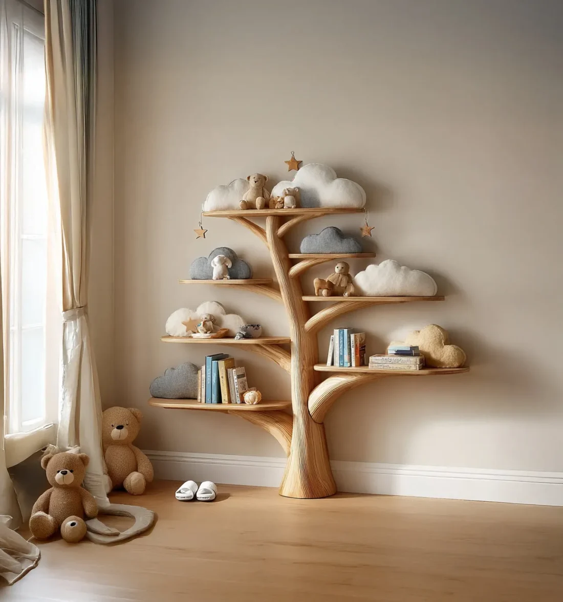 Playroom Timber Reading Ledge Set Raised Fit Child Friendly - Image 3