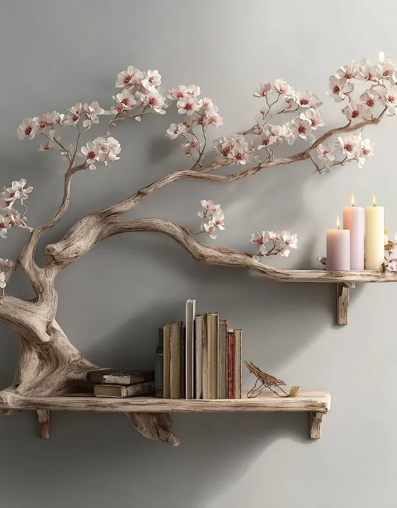 Weathered Timber Limb Reading Stand Surface Fixed High Capacity