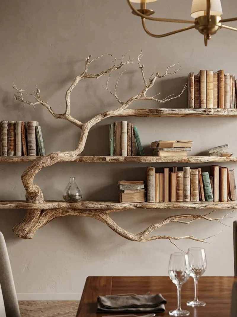 Angle Fit Limb Reading Stand Weathered Timber Surface Fixed Interior Accent