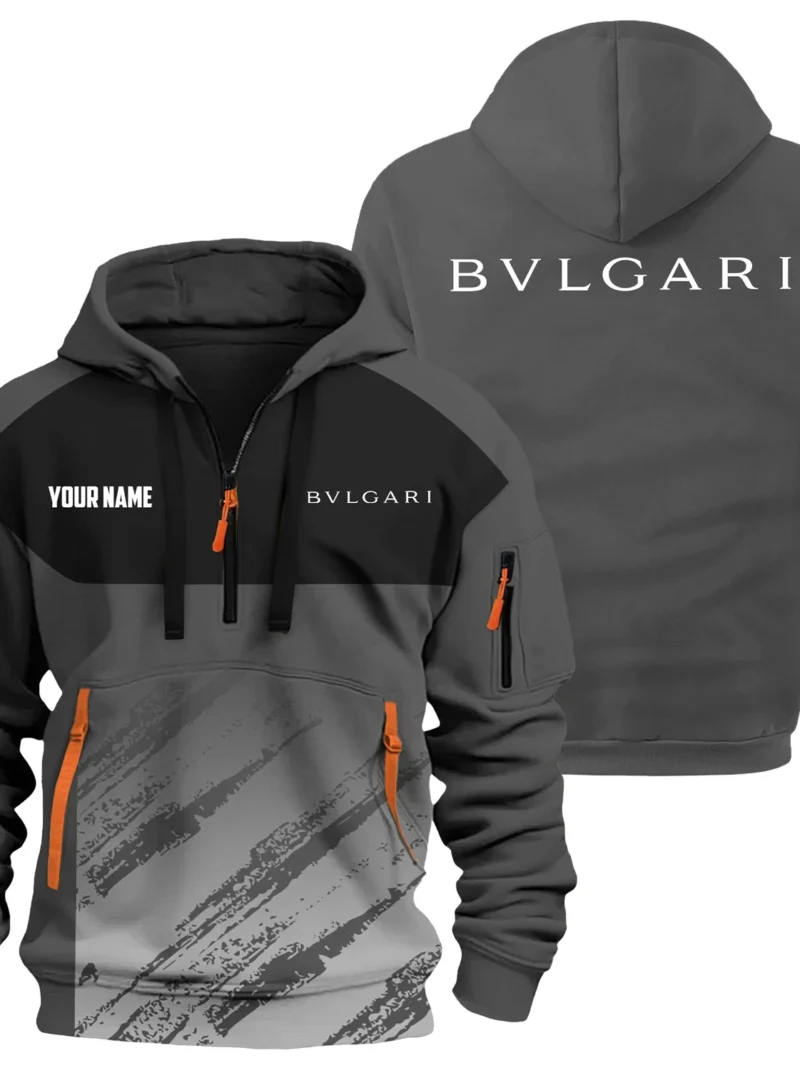 BVLGARI Exclusive Logo Performance Hoodie Half Zipper OUWC3DHHZ004BLZ - BVLGARI Hoodie