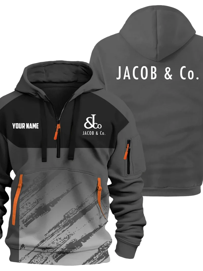 Jacob & Co. Exclusive Logo Performance Hoodie Half Zipper OUWC3DHHZ004JCZ - Jacob & Co. Hoodie