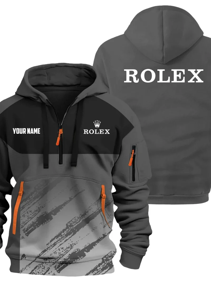 Rolex Exclusive Logo Performance Hoodie Half Zipper OUWC3DHHZ004RLZ - Rolex Hoodie